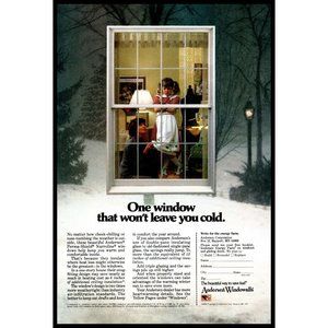 1980 Andersen Windows Vintage Print Ad Pouting Girl Winter Snow Cold Wall Art